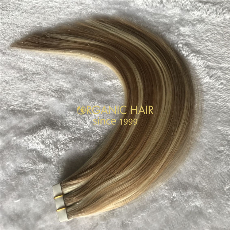 Human piano color  tape in hair extensions on sale X166